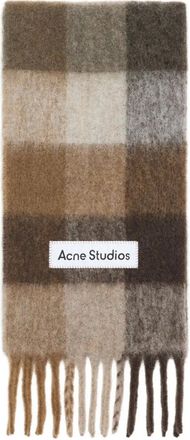 Acne Studios Sciarpa a quadri con frange - Marrone