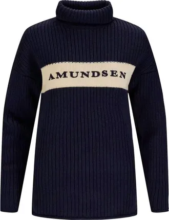 Amundsen & Scott Womens Heroes Ski Turtleneck Jumper In Navy/cream