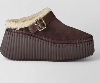 Chlo&eacute; suede wedge mules