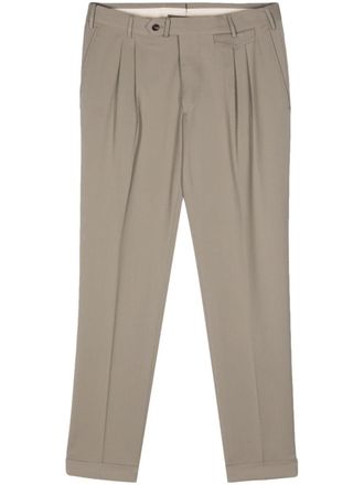 Dell'Oglio tapered wool chino trousers - Green