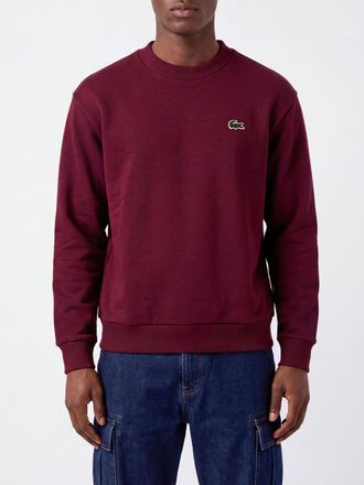 Lacoste Felpa girocollo in misto cotone con logo a contrasto