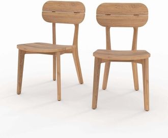 Rendez-Vous D&eacute;co Rendez-vous D&eacute;co - Lote De 2 Sillas De Jard&iacute;n De Madera De Teca Reciclada - Azia