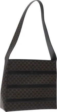 Celine Vintage Macadam Canvas Black Canvas Backpack Bag (Pre-Owned)