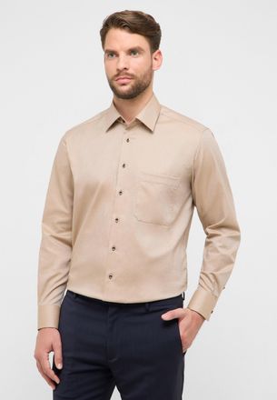 Eterna Langarmhemd ETERNA COMFORT FIT, Herren, Gr. 40, Normalgr&ouml;ssen, braun, 100% Baumwolle, normal, Manschette, Hemden Langarmhemd, NON IRON (b&uuml;gelfrei)