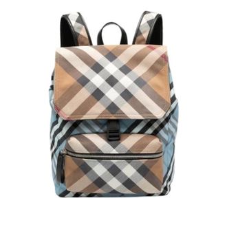 Burberry Pre-owned Backpacks, female, Blue, Size: ONE SIZE Pre-owned Nylon Backpack