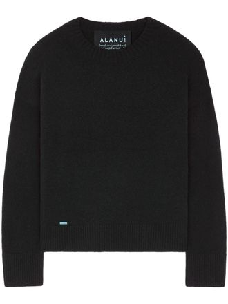 Alanui ribbed-edge cashmere-blend jumper - Black