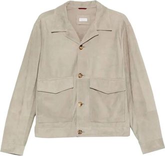 Brunello Cucinelli Suede Jacket - Heren - Leren en Su&egrave;de Jassen - Groen - L - Leer - Jassen