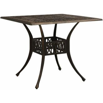 vidaXL Mesa De Jard&iacute;n Aluminio Fundido Color Bronce 90x90x73 Cm Vidaxl