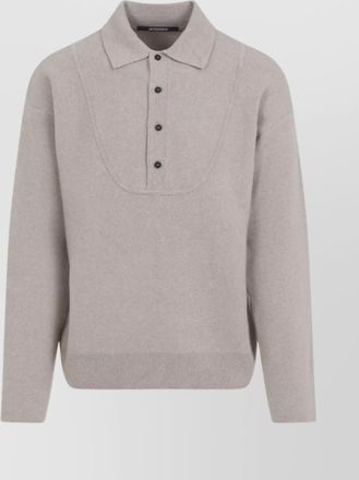 Jacquemus cashmere wool ribbed polo sweater
