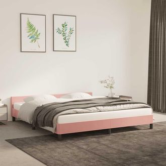 vidaXL Cama Con Cabecero Sin Colch&oacute;n Terciopelo Rosa 160x200 Cm Vidaxl