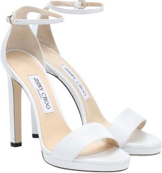 Jimmy Choo London White Misty 120 Sandals Size 37