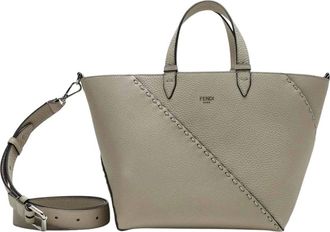 Fendi Bolsa Tote Peque&ntilde;a Selleria Diagonal - Bags - Mujer - Beige - ONE SIZE