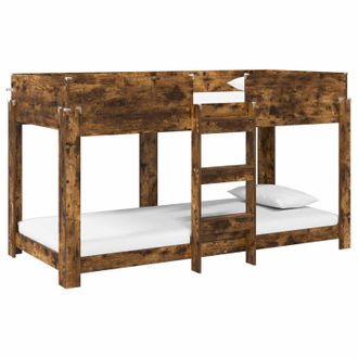 vidaXL Cama Litera Para Ni&ntilde;os Roble Ahumado 100 X 200 Cm Vidaxl