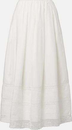 Faithfull The Brand Lyon lace-trimmed cotton maxi skirt