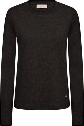 Mos Mosh Long Sleeve Top - Dames - Longsleeves - Zwart - M - Denim - Tops