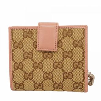 Gucci Brown Pink Canvas Wallet (Bi-Fold) (Pre-Owned)