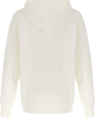 Valentino Garavani Logo-Print Brushed Cotton Hoodie - Cream