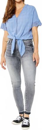 Judy Blue High Waist Tummy Control Release Hem Skinny Jeans In Denim