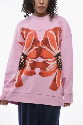 Stella McCartney Brushed Cotton Crewneck Sweatshirt GIANT FLOWERS Stella McCartney