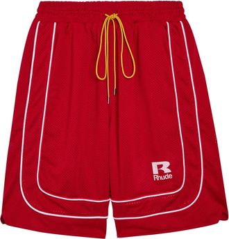 Rhude Rhude Pipe-trimmed Mesh Shorts - Red - XL