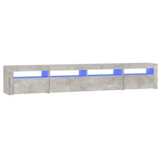 vidaXL Vidaxl - Mueble De Tv Con Luces Led Gris Hormig&oacute;n 240x35x40 Cm