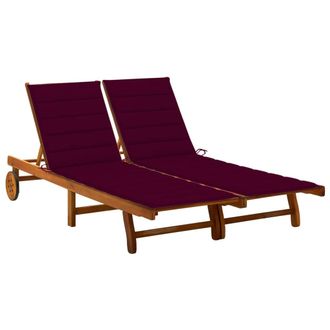 vidaXL Vidaxl - Tumbona De Jard&iacute;n 2 Personas Y Cojines Madera Maciza De Acacia
