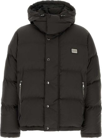 Dolce & Gabbana Grey Hooded Puffer Jacket