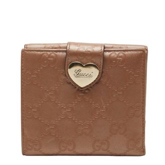 Gucci Beige Brown Canvas Leather Wallet (Bi-Fold) (Pre-Owned)