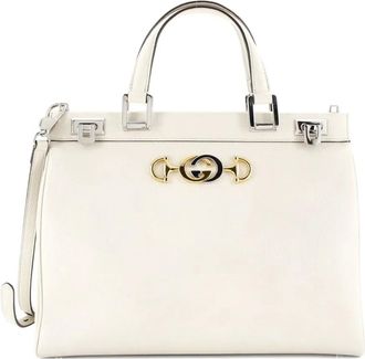 Gucci Zumi Top Handle Bag Leather Medium satchel - Beige