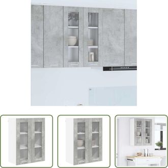 vidaXL vidaXL Armadio in legno - Armadio pensile con porta Grigio cemento 60 x 31 x 80 cm
