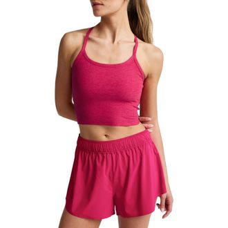 Beyond Yoga Space Dye Slim Racerback Crop Tank in Berry Red Heather at Nordstrom, Size X-Large