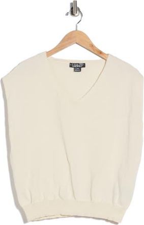 Nicole Miller V-Neck Sweater in Ecru/Scarf Print at Nordstrom Rack, Size X-Large