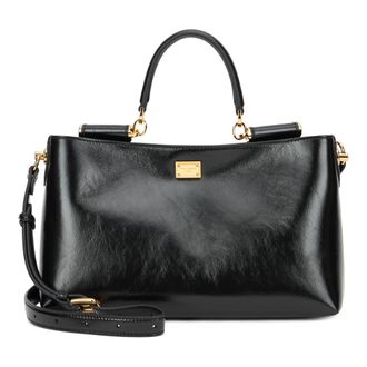 Dolce & Gabbana Tassen, Dames, Zwart, ONE Size, Leer, Handtas met handvat