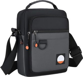 Generic Compatible For Mens 3 Layers Design Small Bag Lightweight Oxford Pouch Crossbody Bags(Grey)