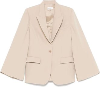 P.A.R.O.S.H. Beige Button-Up Jas met Zakken - Dames - Blazers - Beige - L - Jassen