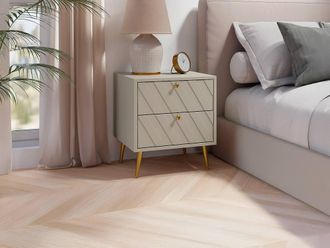 Vente-Unique Set Of 2 Bedside Tables - 2 Drawers - Beige - TEODA