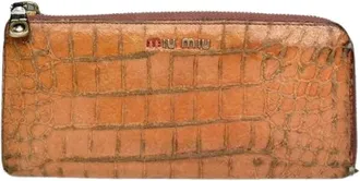 Miu Miu Pre-owned Wallets, female, Orange, Size: ONE SIZE Pre-owned Leather Wallet
