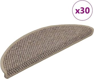 vidaXL Alfombra Autoadhesiva Escalera Sisal 30 Uds Beige Oscuro Vidaxl