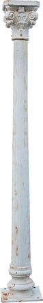 Biscottini International Biscottini - Columna De Fundici&oacute;n De Hierro Con Capital Acabado Con Efecto Blanco Envejecido Rigata