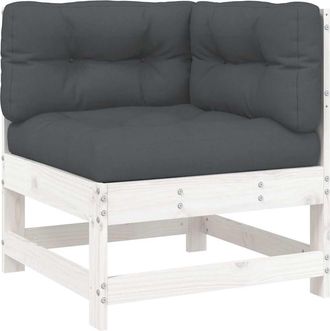 vidaXL Vidaxl - Sof&aacute; Esquinero Con Cojines Madera Maciza De Pino Blanco
