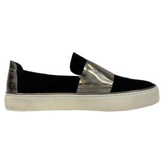 Stuart Weitzman Pre-owned Womens Slip On Sneakers in Black Velvet - Size UK 5