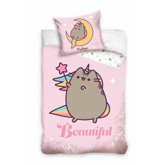 OEM Juego De Cama De Algod&oacute;n 140x200 Pusheen Unicornio Rosa