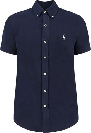 Polo Ralph Lauren Buttoned Polo Shirt - Heren - Korte mouwen Overhemden - Blauw - S - Katoen - Overhemden