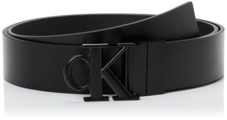 Calvin Klein Mens CK BUCKLE TUMBLED 35MM ADJ/REV LV04D7049G Belts, BLACK (Black/Black/Matte Black), 105