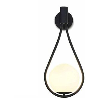 OEM Aplique De Pared Led Moderno De Dise&ntilde;o Industrial: Pantalla Esf&eacute;rica De Cristal Negro Y Estructura Met&aacute;lica, Casquillo E27, Ideal Para Salones O Comed