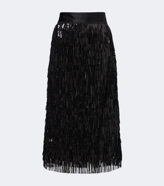 Dolce & Gabbana Gonna midi con frange e paillettes