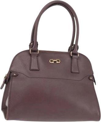 Ferragamo Pre-owned Handtas - Dames - Vintage Handtas - Paars - ONE Size - Leer - Vintage