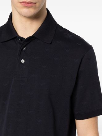 Emporio Armani Logo Cotton Polo - Black