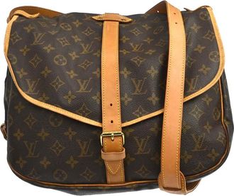 Louis Vuitton Saumur Monogram Canvas Brown Canvas Handbag (Pre-Owned)