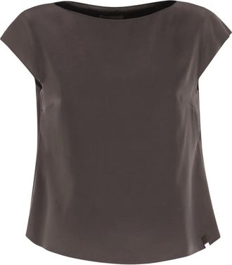 Herno Blusa con scollo a barca - Marrone